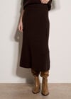 Fine Knit Cable Midi Skirt, Brown, large