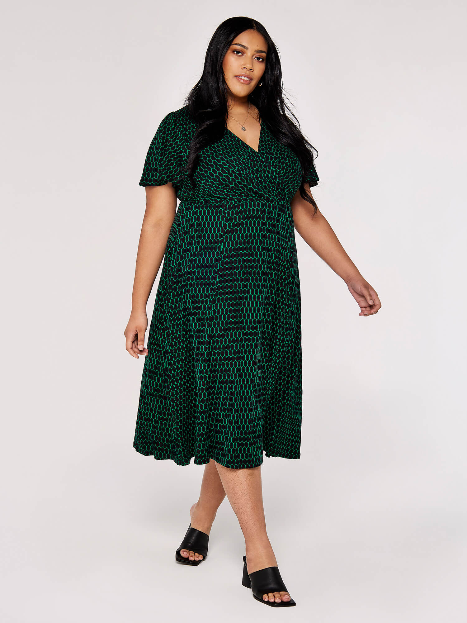 Curve wrap midi dress 2025