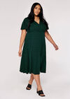 Curve Wrap Midi Dress, Green, large
