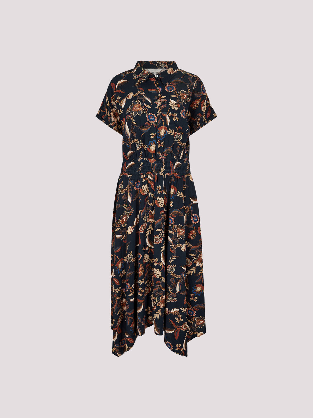 Robe Estivale CASSIS Jaune Orange Bleu - Taille 38, Imprimé Floral, Polyester, Sans Manches