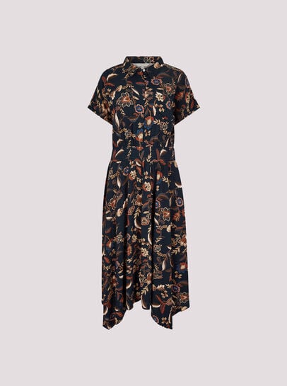 Sarasa Floral Shirt Midi Dress