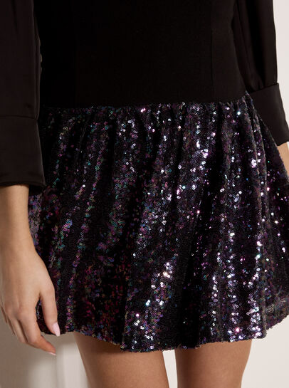 Bandeau Sequin Mini Dress