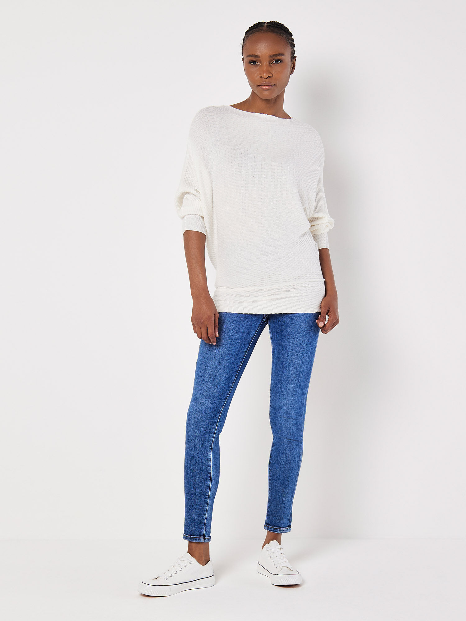 Textured Knit Lightweight Jumper Apricot Clothing