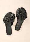 Bow Mule Sandals, Black, large