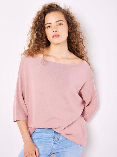 Stretch Knit Batwing Top