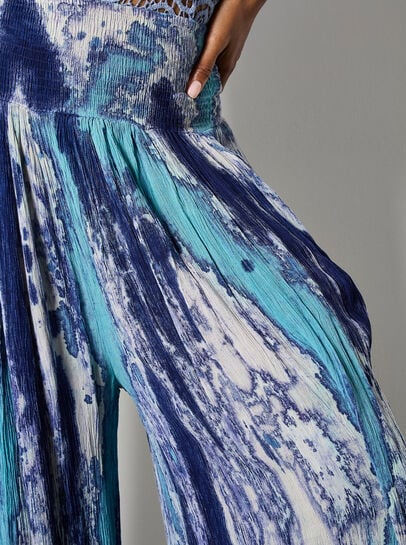 Tie Dye Crinkle Palazzo Trousers