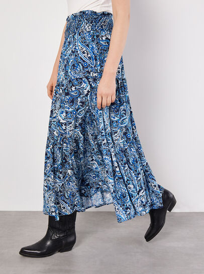 Paisley Tiered Maxi Skirt