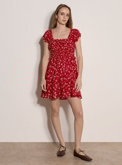 Floral Ruffle Mini Dress