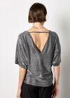 V Back Sparkle Top, Silver, large