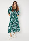 Rose Cotton Milkmaid Midaxi Dress, Green, large