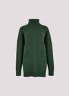 Oversized Tunic Roll Neck Jumper, Green, large