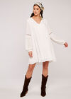 Lace Detail Smock Dress, Cream, large