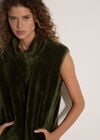 Fleece Zip-Through Gilet, Khaki, large