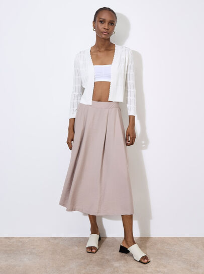 Pointelle Chevron Knit Shrug