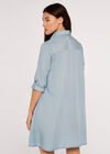 Denim Shirt Dress, Blue, large
