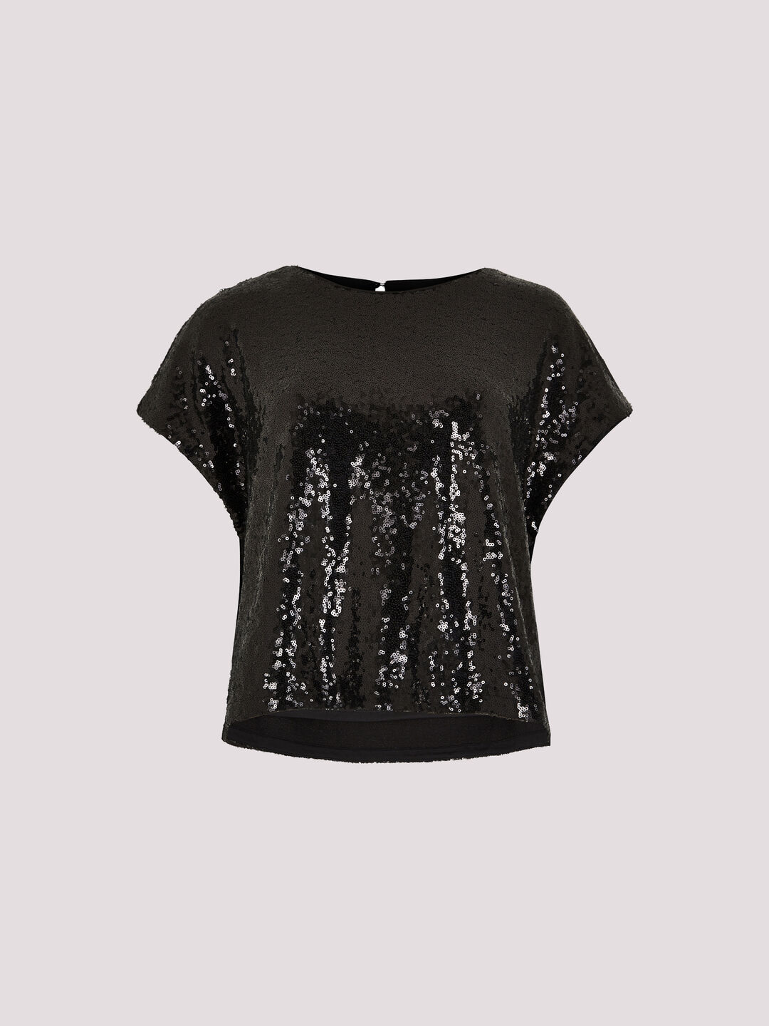 Sequin Crop T-Shirt Apricot Clothing