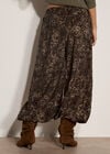 Leopard Print Wide-Leg Woven Trousers, Khaki, large