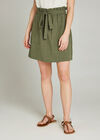 Khaki Paper Bag Waist Skirt, Khaki, large