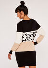 Colour Block Dress, Black, large