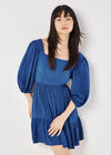 Chevron Texture Cut-Out Mini Dress, Blue, large