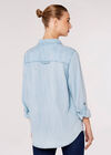 Button Down Denim Shirt, Sky Blue, large