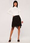 Sequin Tassle Skirt, Black, large