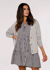 Knit Boyfriend Cardigan, Grey, large