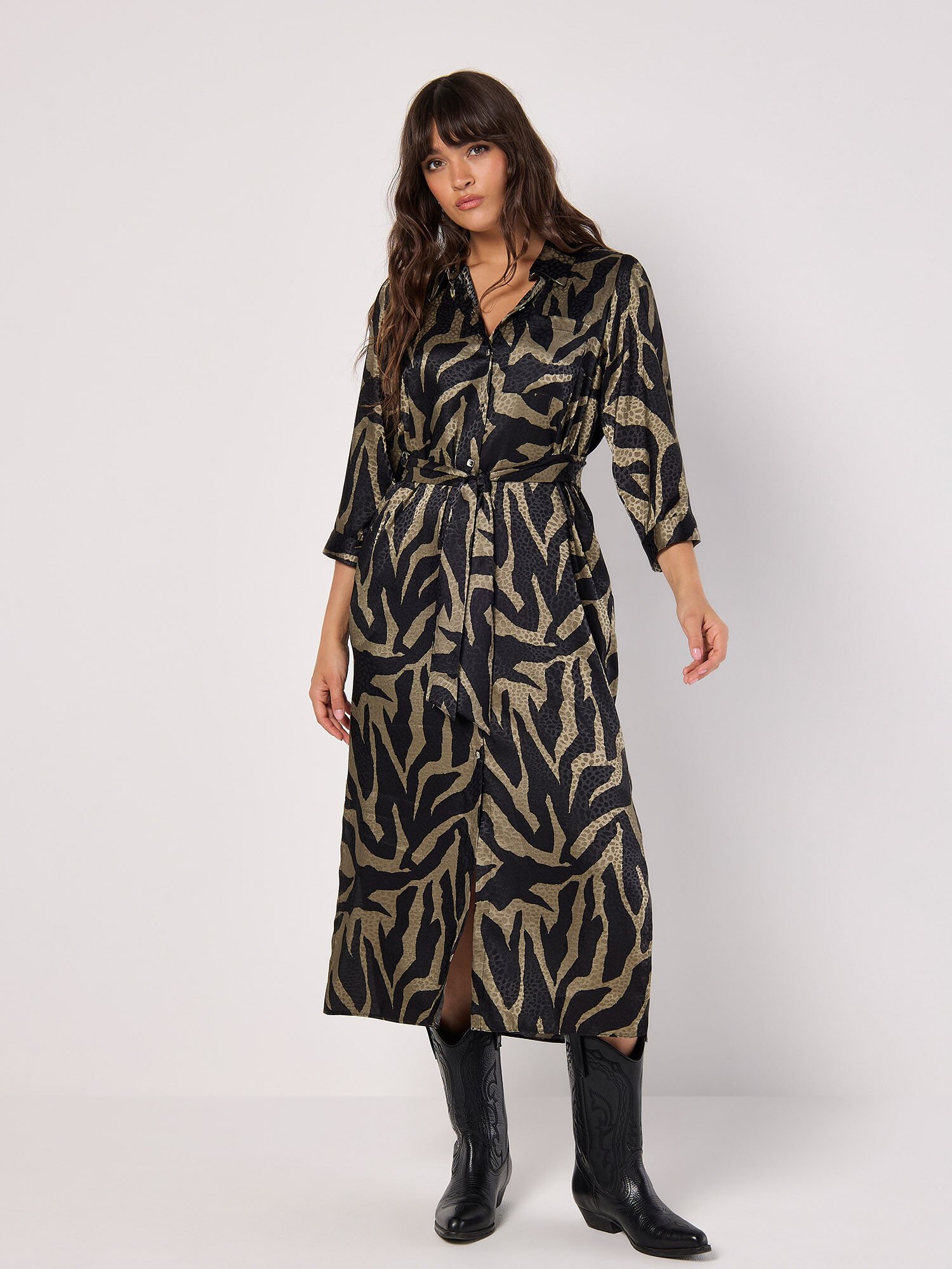 Satin khaki dress outlet