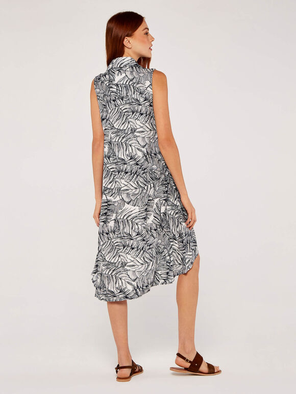 Leaf High-Low Dress, Navy, large
