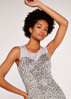 Sweetheart Sequin Dress, Light Grey / Silver, large