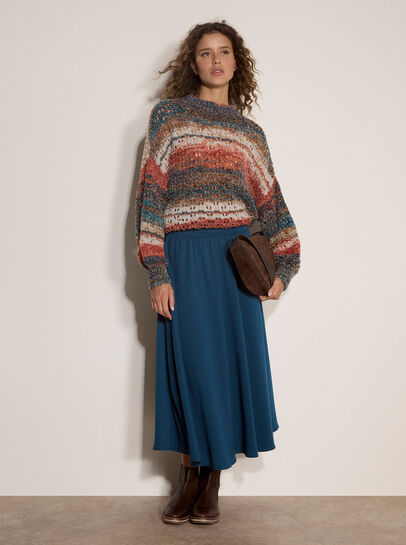 Open Knit Multi-Coloured Oversized Jumper