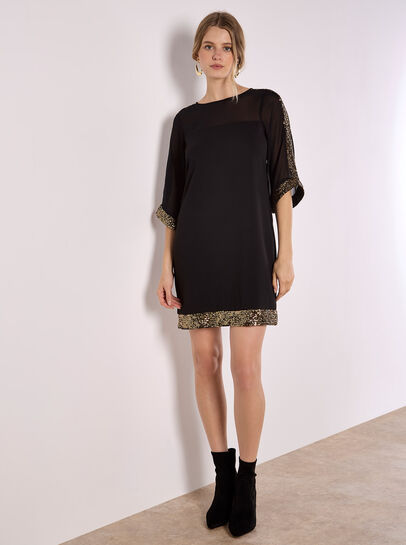 Kimono Sleeve Sequin Dress