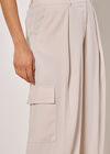 Wide Leg Fluid Cargo Trousers, Stone, large