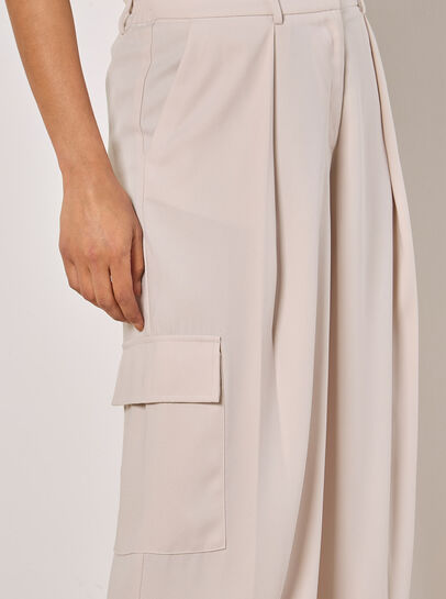 Wide Leg Fluid Cargo Trousers