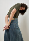 Giana High Waist Palazzo Jeans, Green, large