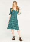 Button Front Polka Dot Tea Dress, Green, large