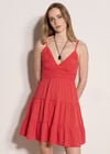 Bow Back Crochet Cami Mini Dress, Pink, large