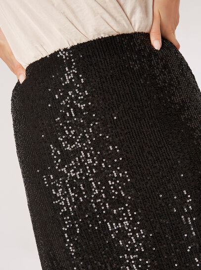 Sequin Sparkle Midi Skirt