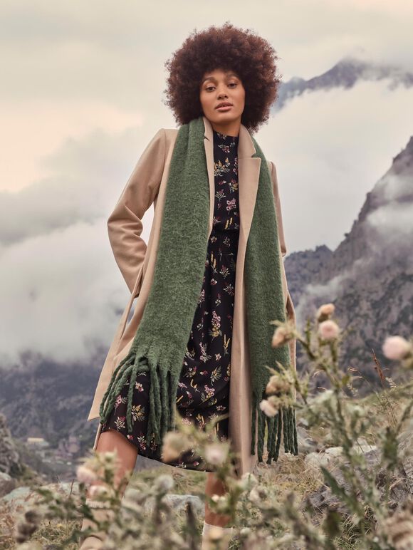 Boucle Soft Scarf, Green, large