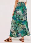Tropical Leaf Wrap Skirt, Navy, large