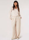 Textured Satin Wrap Top, Stone, large