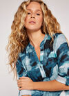Watercolour Disruption Tunic, Aqua - Turquoise, large