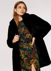Oversized Super-Soft Faux Fur Coat, Black, large