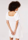 Puff Sleeve Mini Dress, White, large