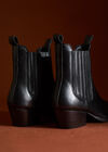 Short Heeled Pointed Boots, Black, large