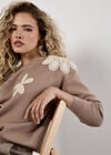 Crochet Daisies Jumper, Stone, large