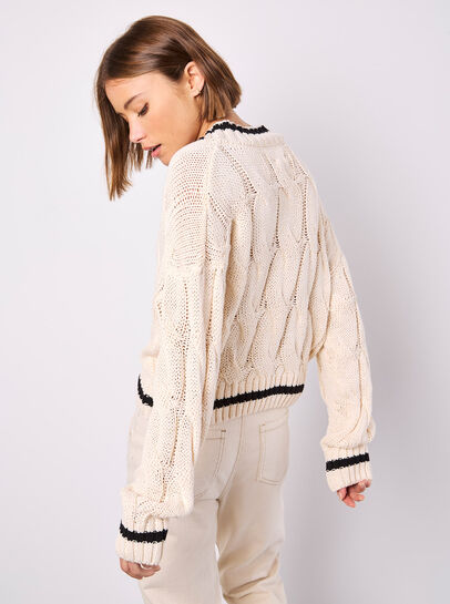 Cropped Cable Cricket Jumper