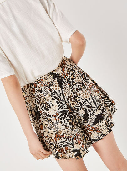 Mixed Animal Print Skort