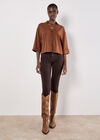 Open Collar Boxy Shirt, Rust, large