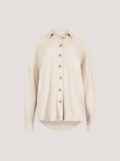 Oversized Waffle Knit Shirt